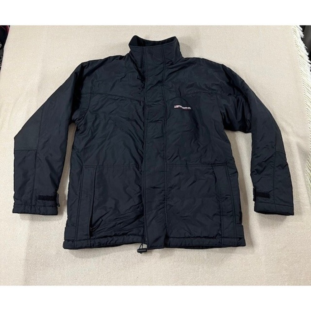 Polo Jeans Co. Ralph Lauren Fleece Lined Windbreaker Jacket Mens Sze M Black EUC